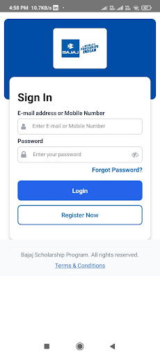 Rupa Rahul Bajaj Scholarship ekran görüntüsü