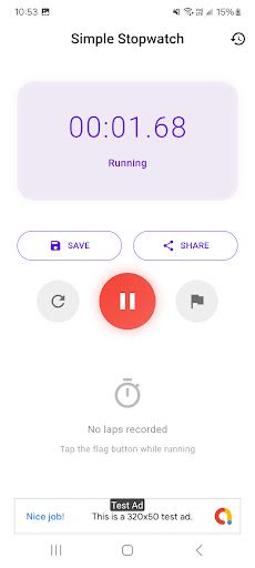 Simple Stopwatch ekran görüntüsü