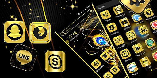 Gold Black Launcher Theme ekran görüntüsü
