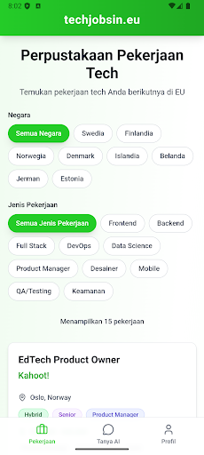TechJobsInEU: Jobs in EU ekran görüntüsü