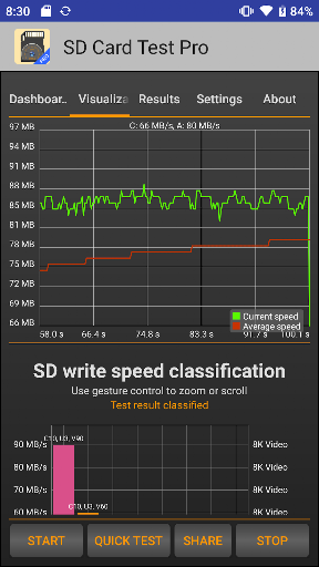 SD Card Test Pro ekran görüntüsü