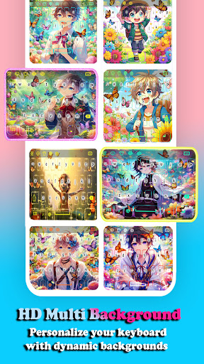 Anime Boy and Butterfly Theme ekran görüntüsü
