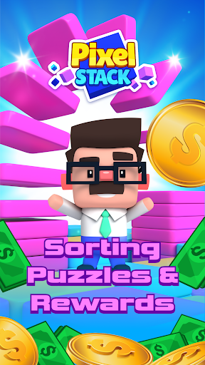 Pixel Stack: Sort & Money Game ekran görüntüsü