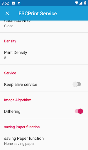 ESCPrint Service ekran görüntüsü