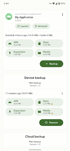 Swift Backup ekran görüntüsü