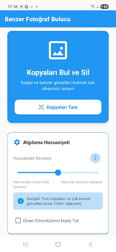 Benzer Fotoğraf Temizleyici AI ekran görüntüsü