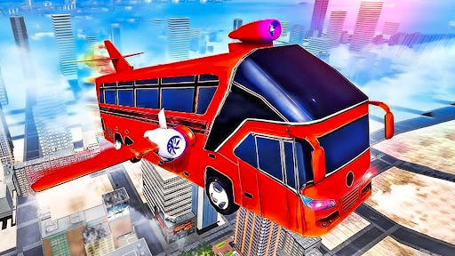 Flying Bus Games Simulator 3D ekran görüntüsü