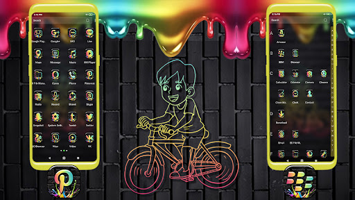 Neon Bicycle Launcher Theme ekran görüntüsü