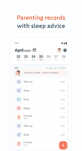 Baby tracker: colone ekran görüntüsü