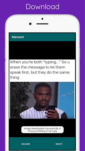 MemeIt - Swipe. Save. Share. ekran görüntüsü
