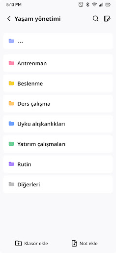 BaseNote: Notlar ve görevler ekran görüntüsü