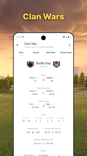 War Report for Clash of Clans ekran görüntüsü