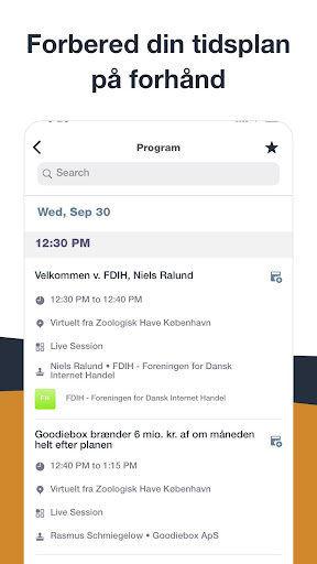 FDIH Events ekran görüntüsü