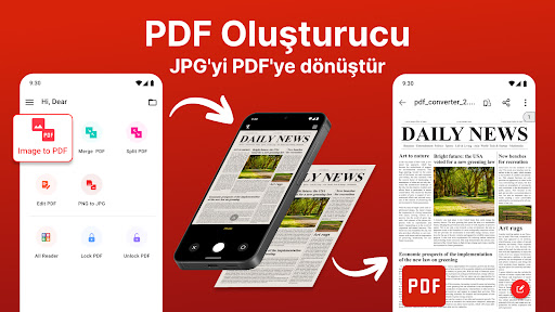 PDF dönüştürücü: JPG den PDF ekran görüntüsü