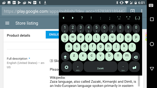 Zazaki Keyboard plugin for OKe ekran görüntüsü
