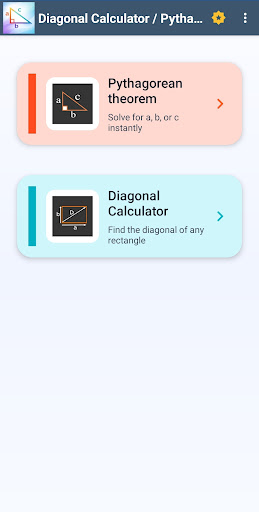 Pythagorean theorem calculator ekran görüntüsü