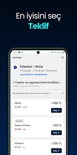 Ucuz Uçuşlar Uygulaması ekran görüntüsü