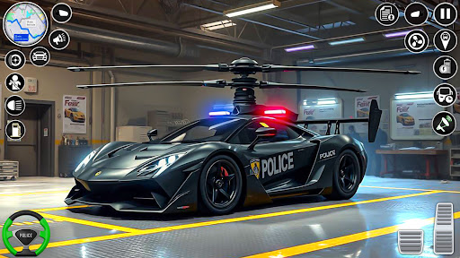 polis helikopteri araba oyunu ekran görüntüsü