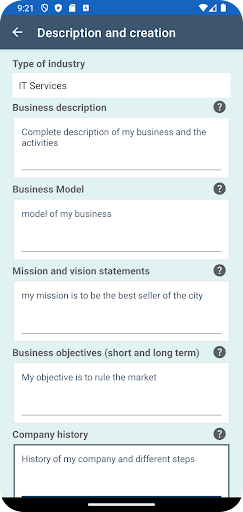 Business Plan Generator ekran görüntüsü