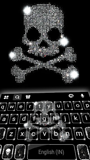 Glitter Diamond Skull Tema ekran görüntüsü