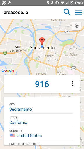 Area Code ekran görüntüsü