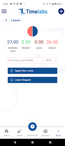 Timelabs Employee Self Service ekran görüntüsü
