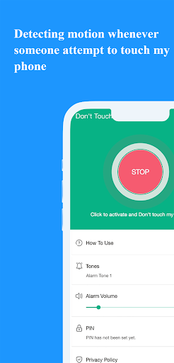 Don't Touch My Phone: Alarm ekran görüntüsü