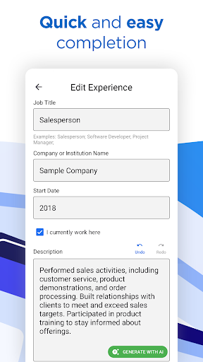 AI Resume Builder CV Maker PDF ekran görüntüsü