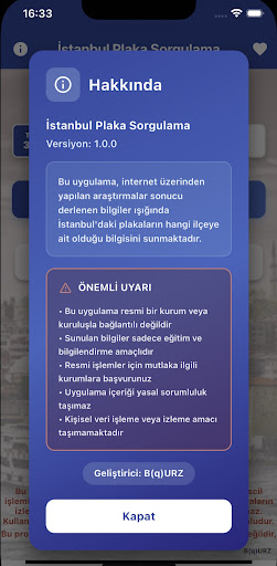İstanbul Plaka Sorgulama ekran görüntüsü