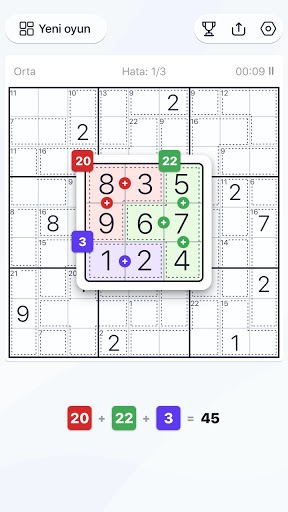 Killer Sudoku Sudoku Bulmacası ekran görüntüsü