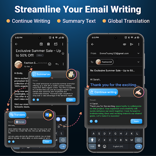 AI Keyboard: Writer, Grammar ekran görüntüsü