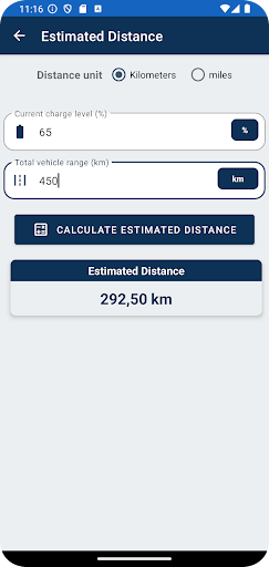 Electric Vehicle Calculator ekran görüntüsü