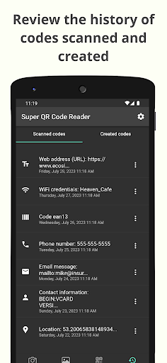 Super QR Code Reader ekran görüntüsü