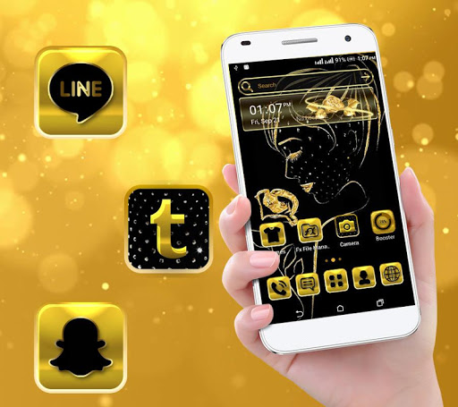 Golden Girl Launcher Theme ekran görüntüsü