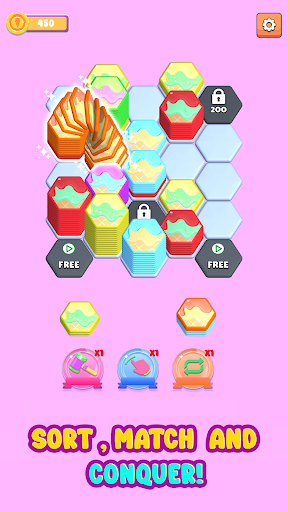 Hexagon Sort-Color sort puzzle ekran görüntüsü