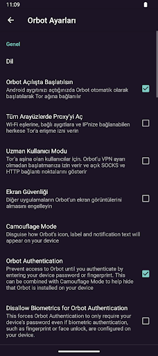 Orbot: Android için Tor ekran görüntüsü