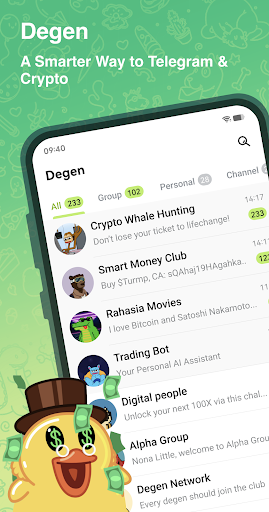 Degen - Telegram'da Kripto ekran görüntüsü