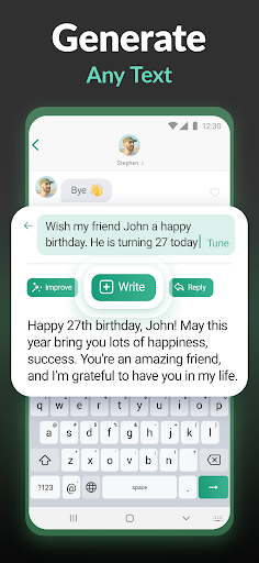 Keyboard AI Assistant: Writely ekran görüntüsü