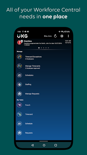 UKG Workforce Central ekran görüntüsü
