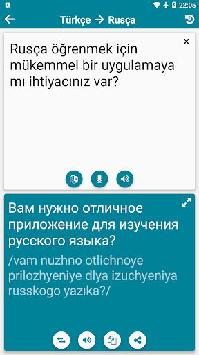 Rusça - Türkçe ekran görüntüsü