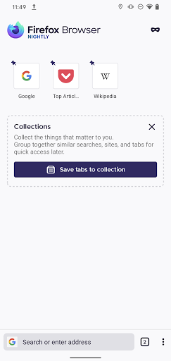 Firefox Nightly for Developers ekran görüntüsü