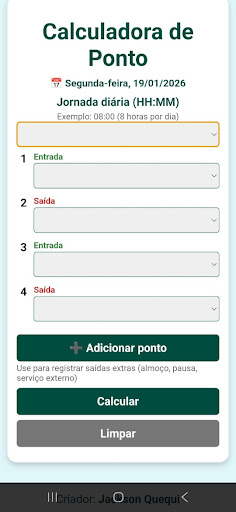 Calculadora de Ponto ekran görüntüsü