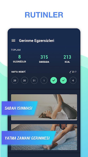 Esneme ve esneklik ekran görüntüsü