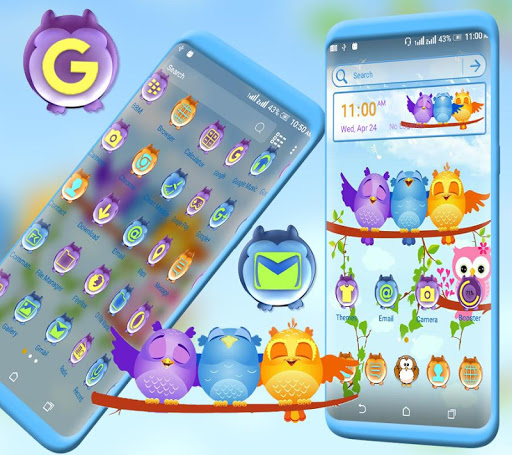 Animated Birds Launcher Theme ekran görüntüsü