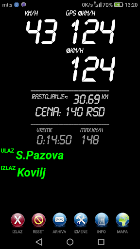 Prosecna brzina Srbija ekran görüntüsü