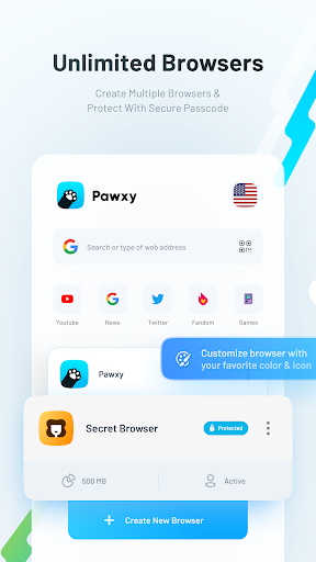 Pawxy - Fast VPN & Web Browser ekran görüntüsü