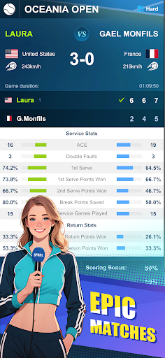 Tennis rising star ekran görüntüsü