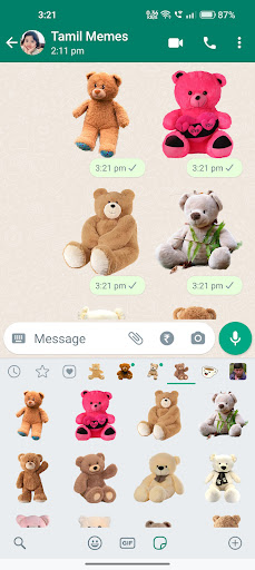 Teddy Bear Stickers ekran görüntüsü