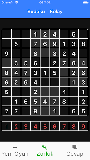 Türkçe Sudoku ekran görüntüsü