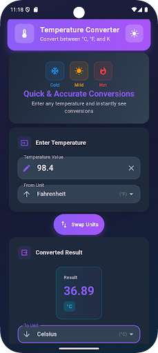 Temperature Converter ekran görüntüsü